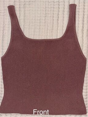 Babaton Aritzia Tank Top Women’s XL Mauve Sleeveless Stretch Ribbed